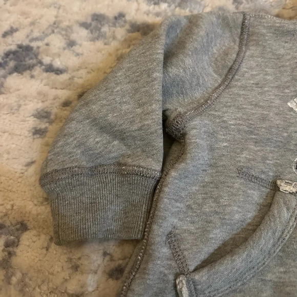 Children’s Place Gray Zip Up Hoodie University Champs Graphic Size 12 Months - Picture 5 of 8